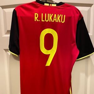 Belgium soccer jersey Romelu Lukaku Adidas size Large